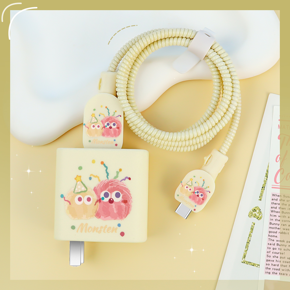 充电器数据线保护套硅胶印花新款