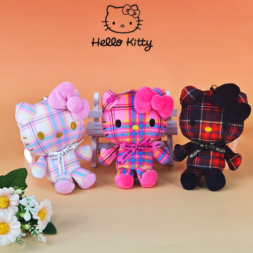 正版三丽鸥格子hellokitty50周年京都展会快闪限定包包挂饰挂件