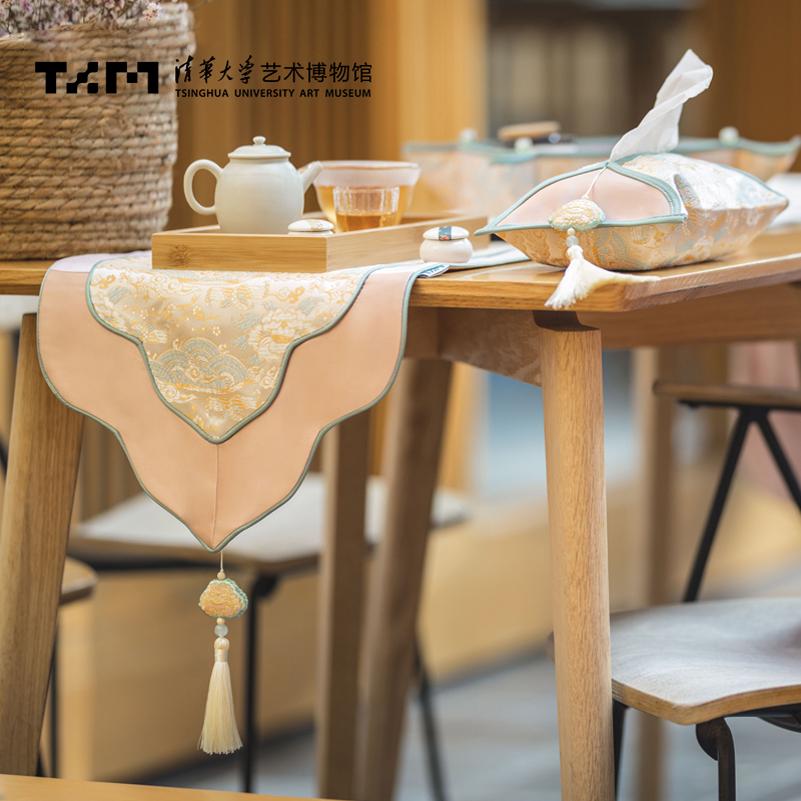 艺术风博物馆织锦缎茶道桌旗