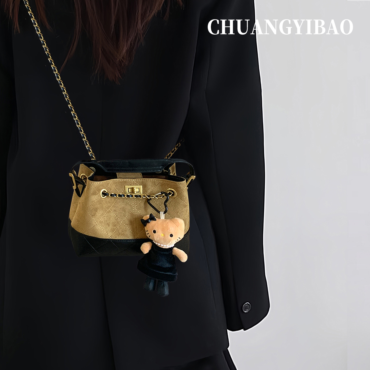 【品牌直营】小香风麂皮链条包