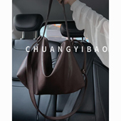 大容量软皮咖色托特包包女式 2025新款 松弛慵懒风通勤单肩斜挎大包