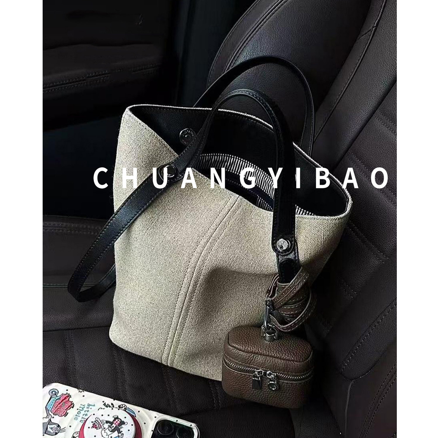 超火亚麻帆布大容量托特包包女式2025新款手提水桶包高级感斜挎包,箱包皮具/热销女包/男包,水桶包,淘宝优惠券,粉丝福利购,淘宝优惠卷