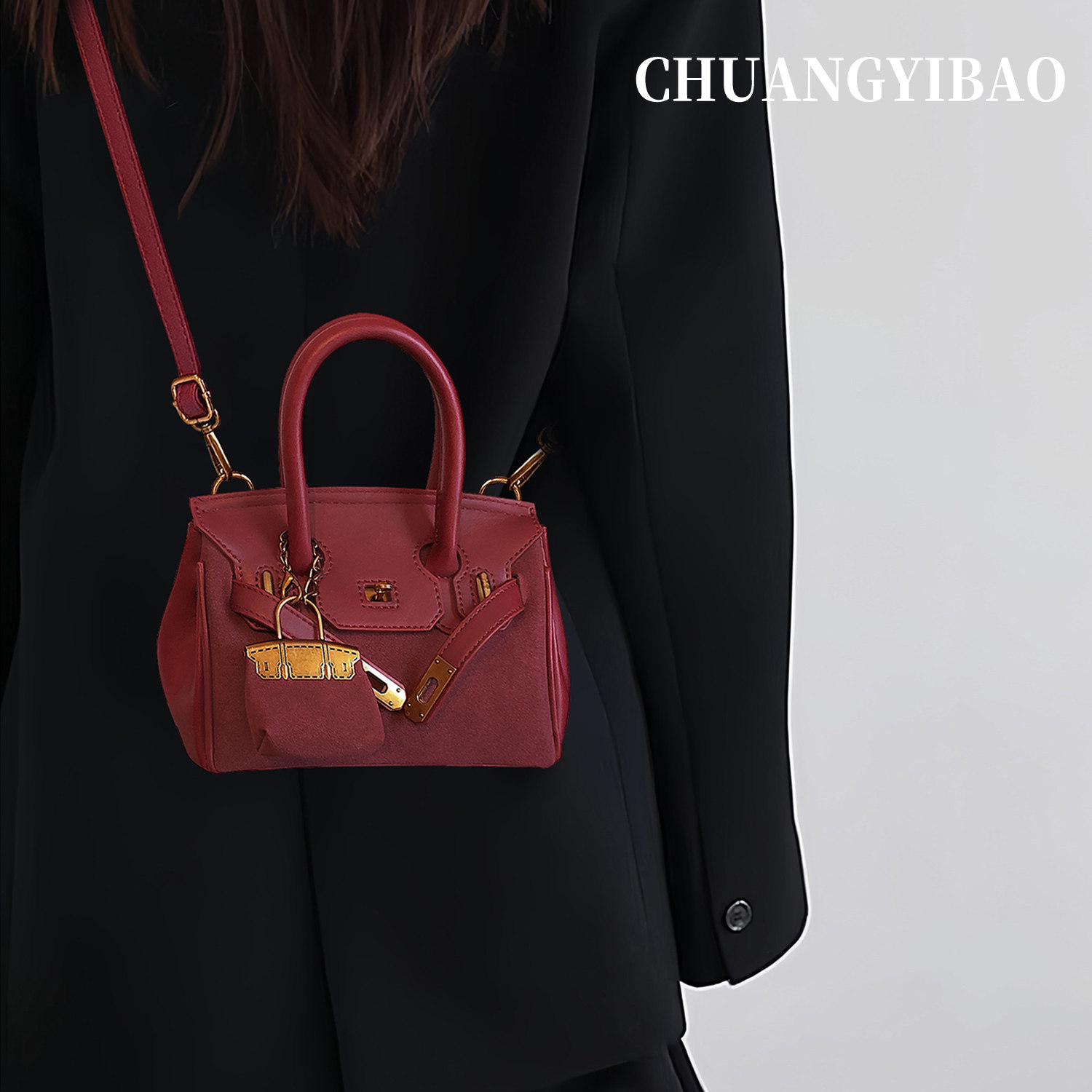 红色超火手提凯莉包包女2025新款秋冬轻奢小众高级感斜挎新娘婚包,箱包皮具/热销女包/男包,单肩包,淘宝优惠券,粉丝福利购,淘宝优惠卷