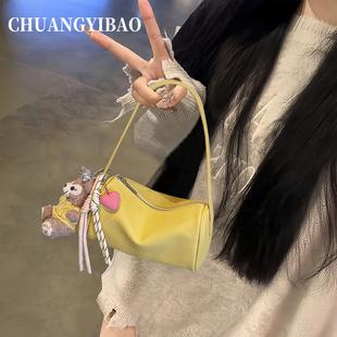 圆筒包包女士2026新款高级质感轻奢小众不撞款超火精致斜挎枕头包