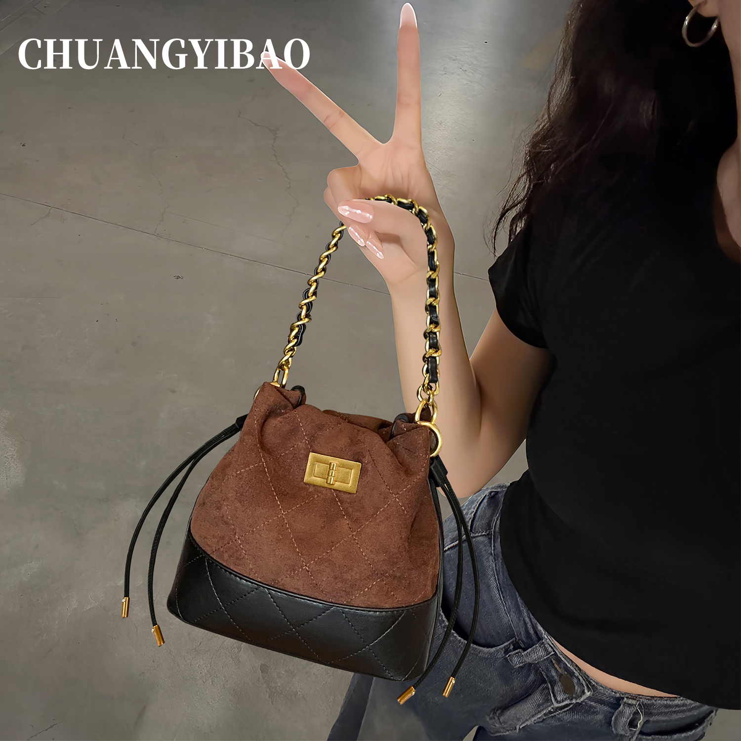 【品牌直营】小众百搭链条水桶包