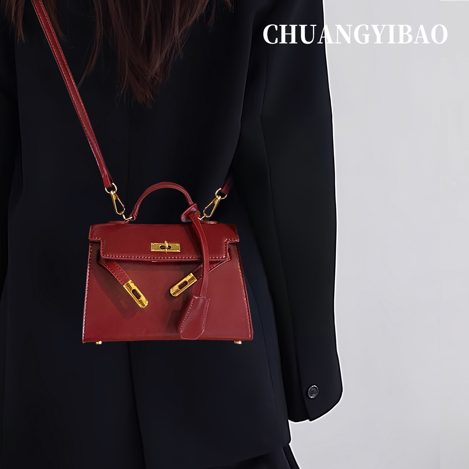 【品牌直营】小众红色超火凯莉包