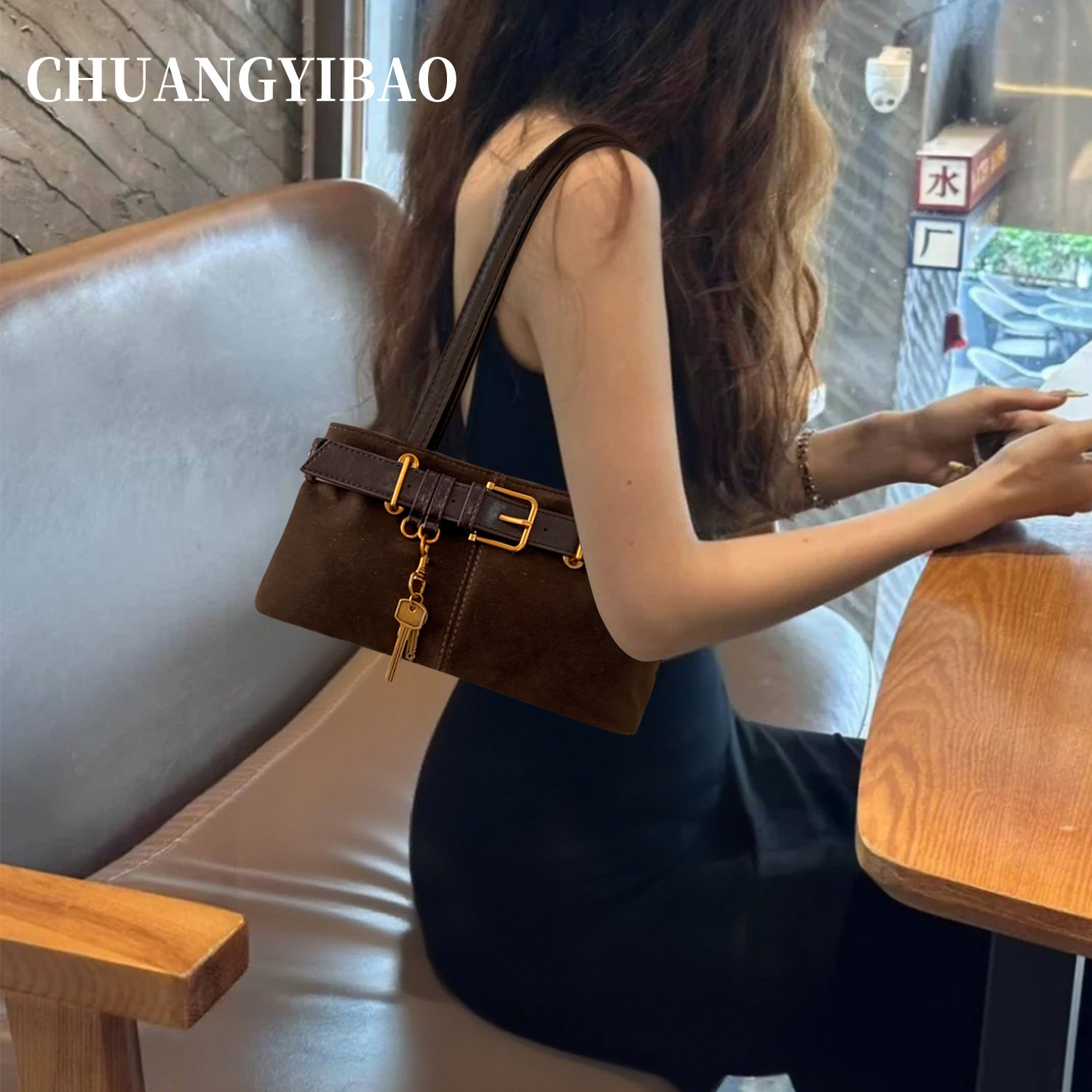 麂皮腋下包包女式2025新款秋冬轻奢小众高级感复古咖色通勤单肩包,箱包皮具/热销女包/男包,腋下包,淘宝优惠券,粉丝福利购,淘宝优惠卷