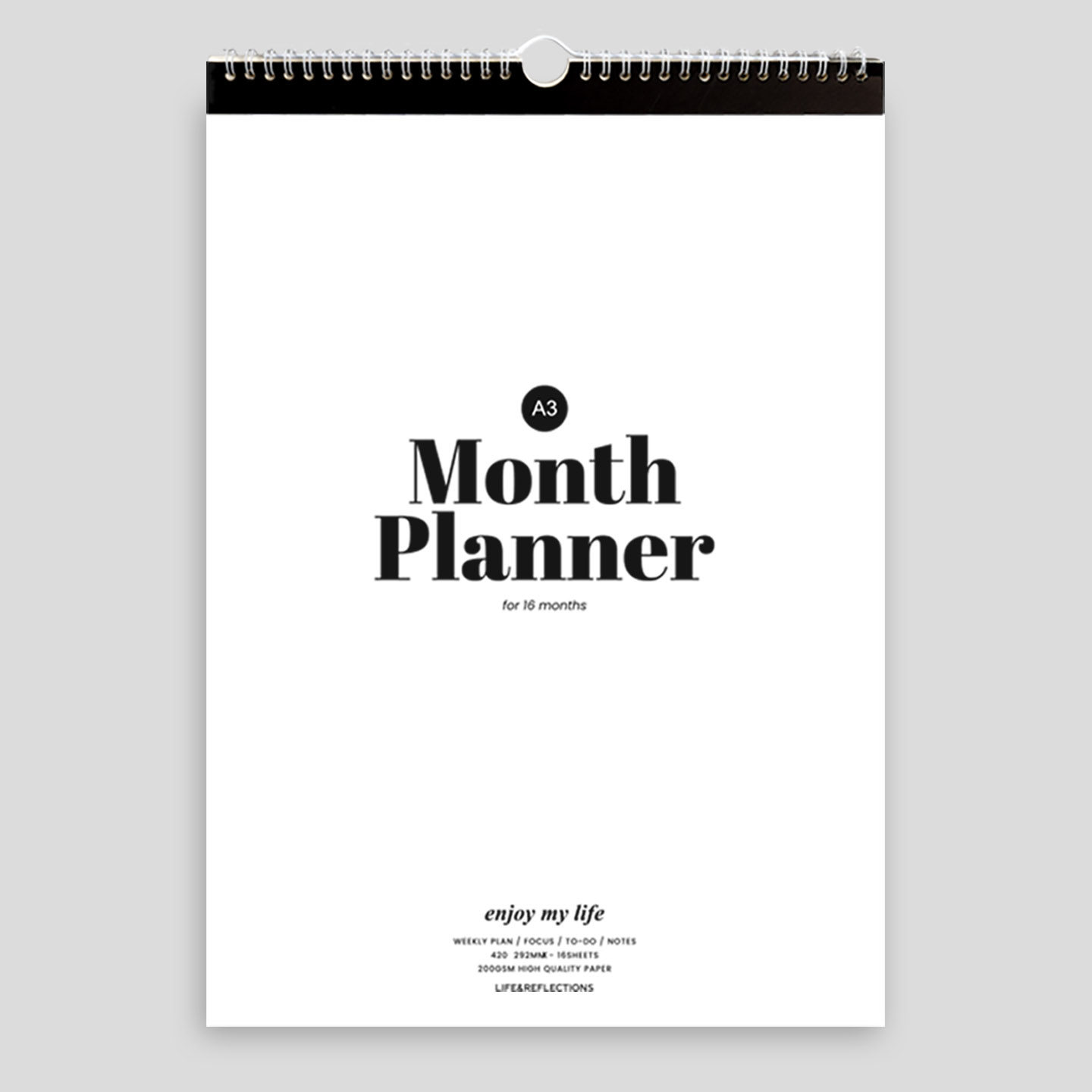 A3挂历式月计划本 Month planner万年历可记16个月周计划每日待办事项简约手账A4A5
