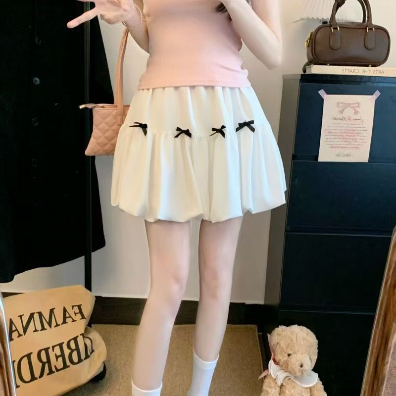 春夏法式甜美双层蓬蓬A字半身裙