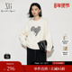 XG雪歌XL401626A891印花宽松长袖 保暖上衣女 厚款 卫衣2025冬季 新款