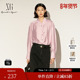 淑女立领直筒落肩休闲上衣 衬衫 雪歌XL121003A516 粉色领带长袖