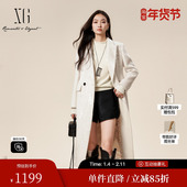 雪歌XJ410060A391长款 毛呢外套时尚 冬季 新款 绵羊毛保暖大衣女