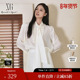雪歌XK421012A391绵羊毛长袖 衬衫 2025冬季 新款 拼接设计上衣女