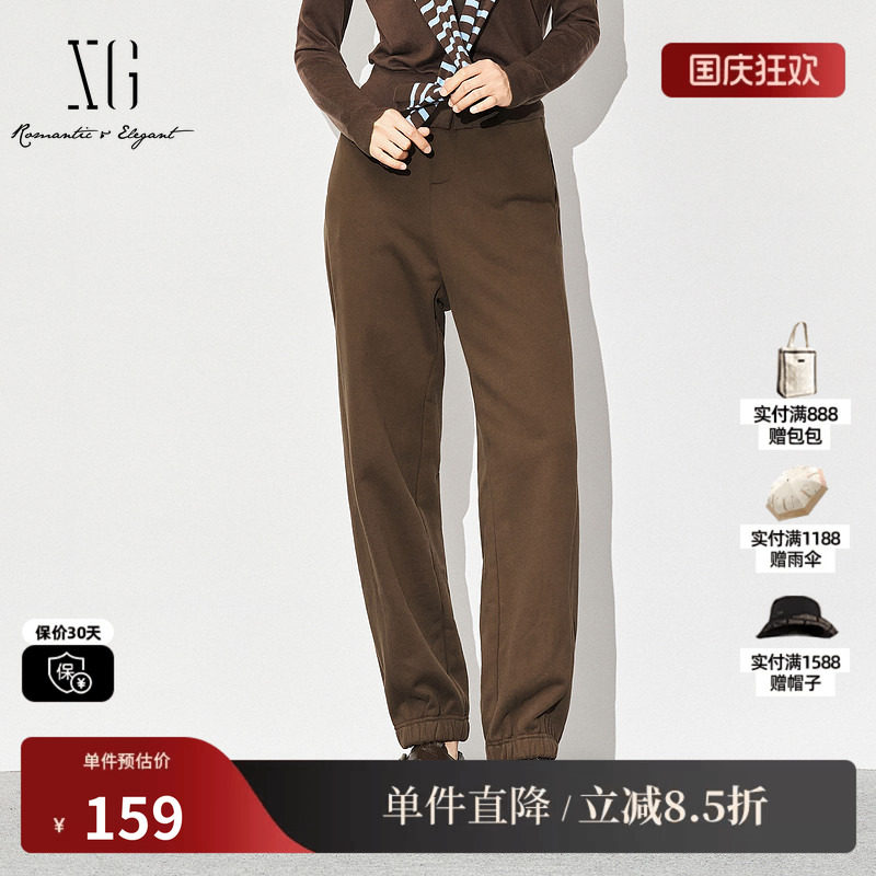 XG/雪歌XJ402071A472工装风休闲裤时尚冬季新款天然彩棉直筒裤女