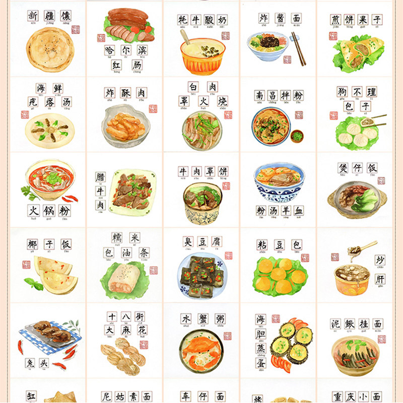 120张中国各地特色美食贴纸卡通创意装饰DIY桌面手账贴画###,文具电教/文化用品/商务用品,贴纸/立体贴纸,淘宝优惠券,粉丝福利购,淘宝优惠卷