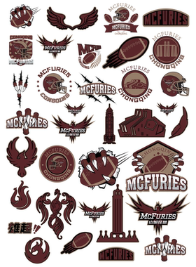 CHD×重庆山城狂怒橄榄球球队贴纸手机电脑摩托车贴画创意个性