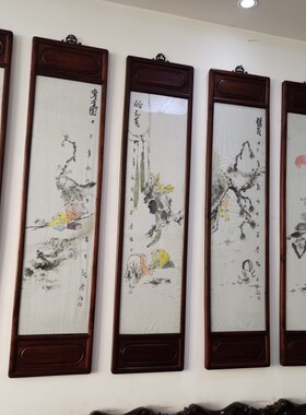老红木六条屏 ，包浆浑厚，收藏使用佳品，