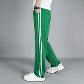 直筒学生校裤 绿色校服裤 子小学生初高中男女二条杠春夏款 一条杠