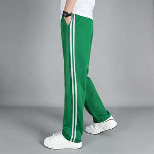 一条杠 直筒学生校裤 绿色校服裤 子小学生初高中男女二条杠春夏款