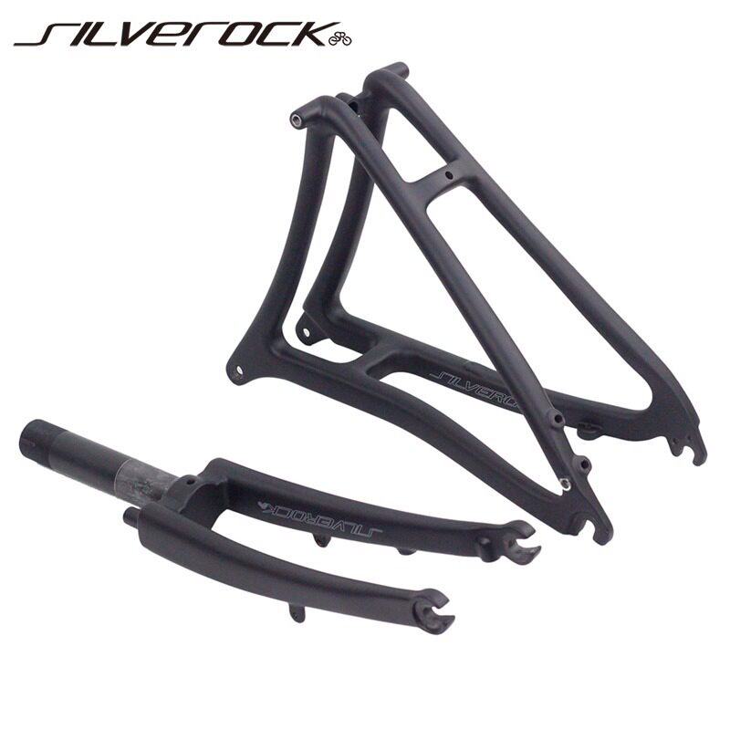 SILVEROCK碳纤维前后叉for小布英布折叠车碟刹后三角74/112mm轻量