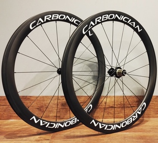 卡本仙碳刀38 50公路自行车轮组 碳纤维700c轮子 管胎 开口 2比1
