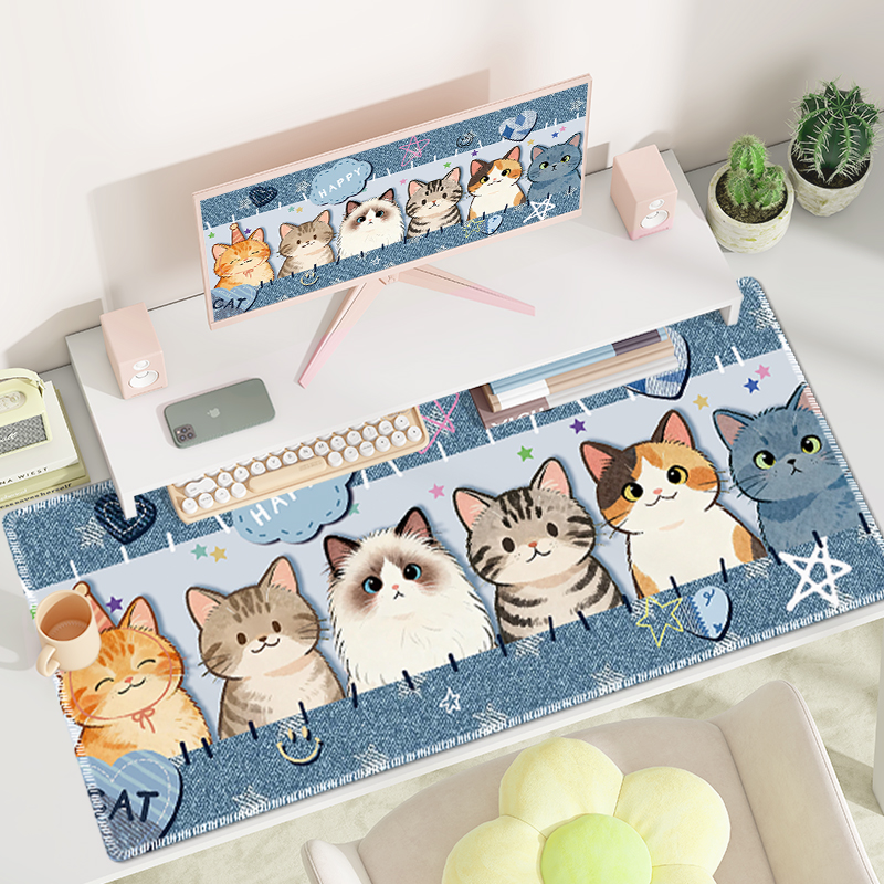 简约卡通鼠标垫加厚锁边桌垫