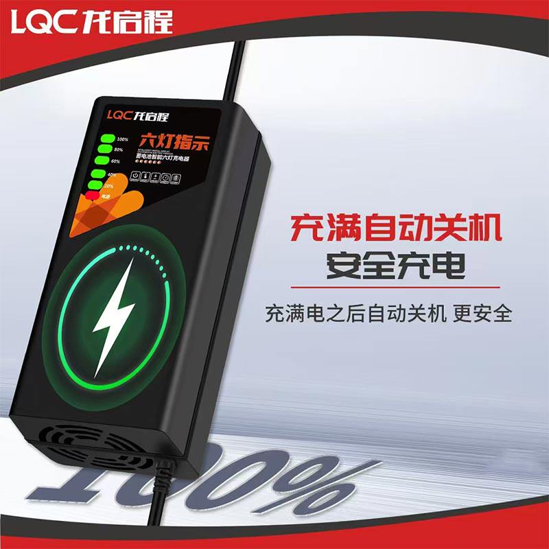 龙启程电动车充电器爱玛雅迪台铃铅酸电池48V60V72品字头T型通用