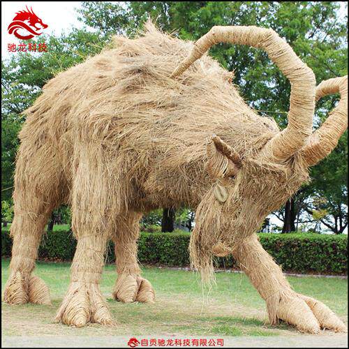 甘肃稻草雕塑仿真卡通人物稻草艺术农耕文化展品农民丰收节