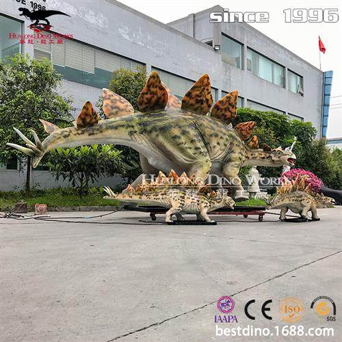 仿真剑龙母子模型摆件景区商场美陈引流自贡源头厂家定制生产