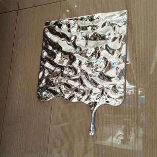 不锈钢创意水滴壁饰室内商场酒店餐厅客厅壁挂墙面装饰工艺品挂件