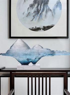 酒店大堂售楼处雕塑透明树脂摆件家居饰品客厅玄关电视柜软装饰品