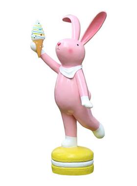 户外卡通抽象兔子雕塑商场幼儿园坐凳景观玻璃钢景区网红座椅摆件