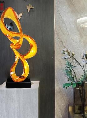 透明仿琉璃工艺品简约现代时尚家居会所抽象雕塑陈设品摆件