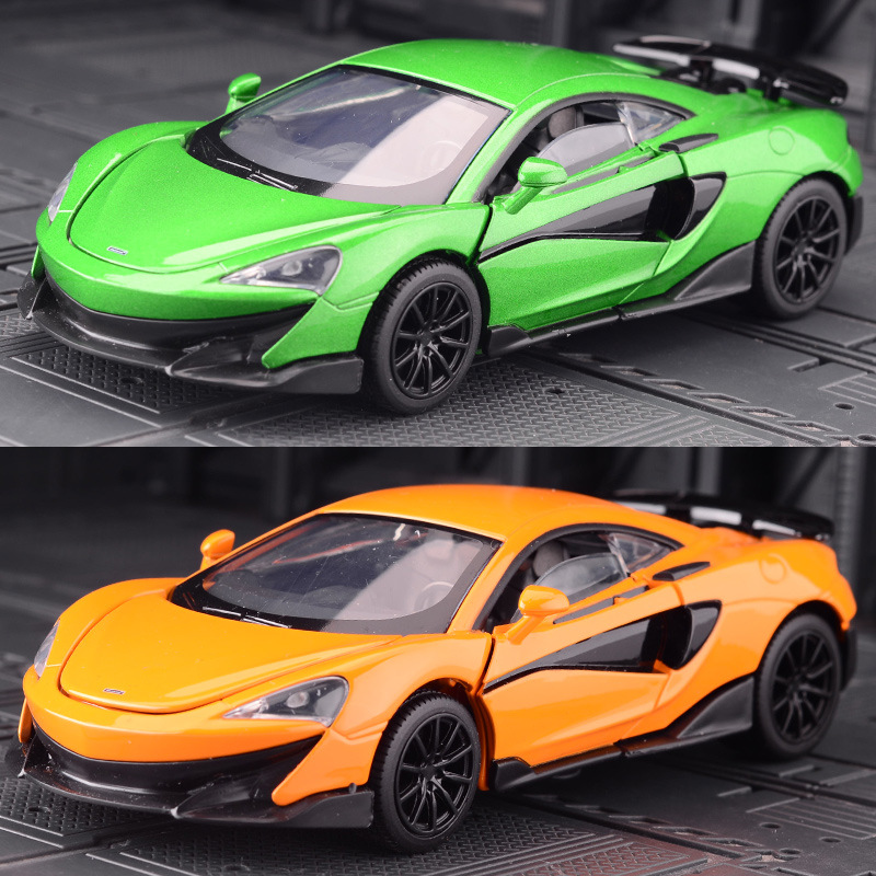 合金迈凯伦600LT超级跑车模型摆件银灰绿桔红橙色回力小汽车玩具