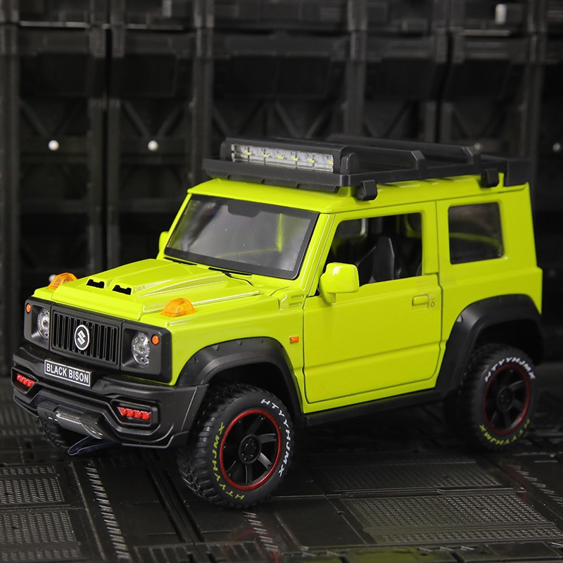 1:18黑灰绿色合金吉姆尼越野车吉普车模型玩具车门能