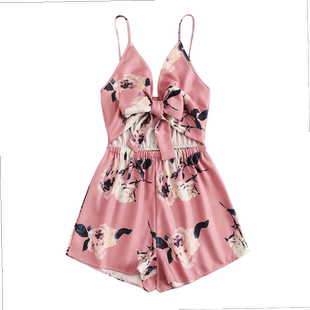 Cut Out Vacation Sleeveless Wear Sexy Rompers Waist eck High