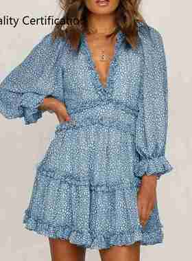 Puff manga vestidos mujeres Sundresses