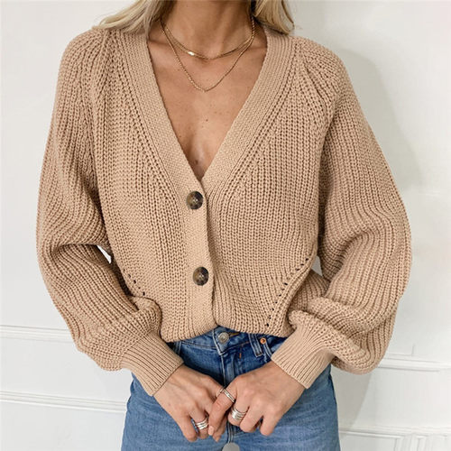 Sweater Cardigans Solid Full Sleeve Casual Knit Jumpers 新款
