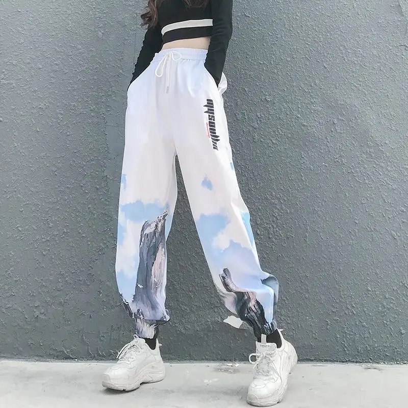 High Street Trousers Plus Size Woman High Waist Jogging Pant