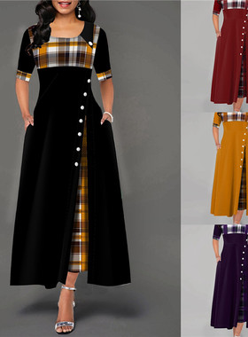 Ladies Vintage A-Line Big Swing Maxi Party Dresses 2021 女士