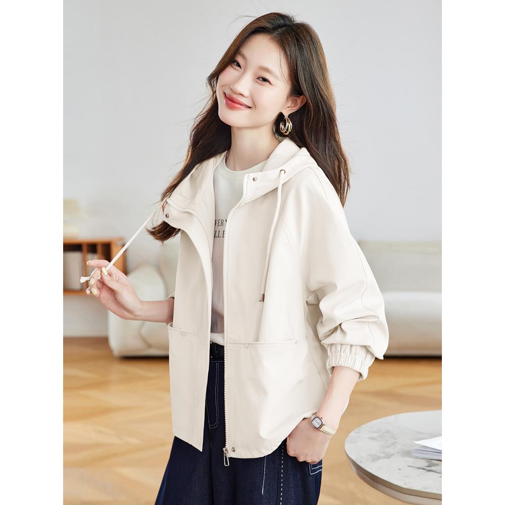 JOYIASS连帽风衣外套女2025秋季新款爆款时尚小个子宽松显瘦洋气