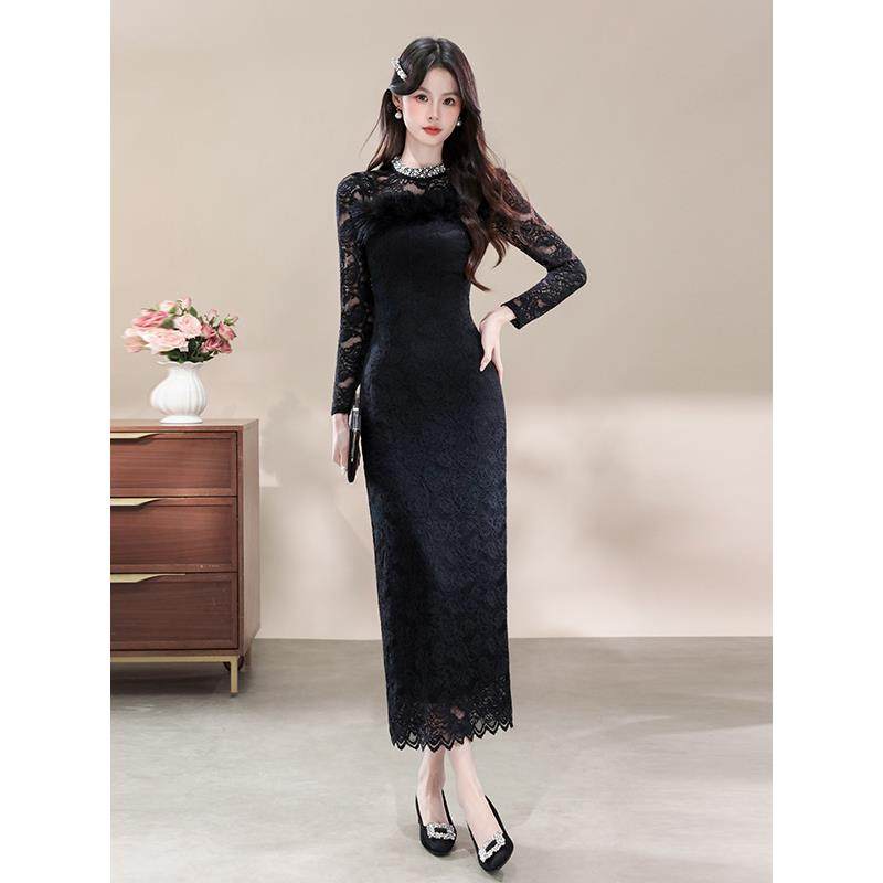 JOYIASS长袖御姐风高级感内搭连衣裙女秋冬打底配大衣修身显瘦包