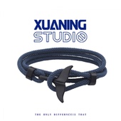 鲸鱼尾手绳男船锚海军手链女ins小众设计编织绳男潮红绳情侣简约