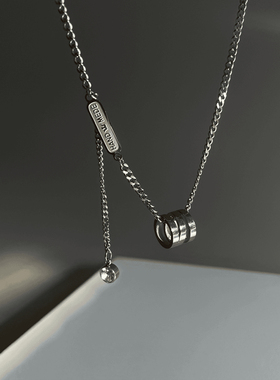 男士小蛮腰钛钢项链男款潮流锁骨链轻奢小众精致高级感男女生配饰