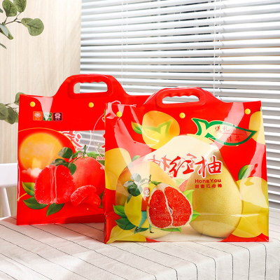 网红新品PP两个装三红柚子蜜柚沙田柚水果中秋送礼佳品手提礼品袋