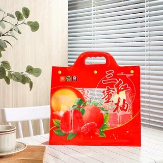 网红新品PP两个装三红柚子蜜柚沙田柚水果中秋送礼佳品手提礼品袋
