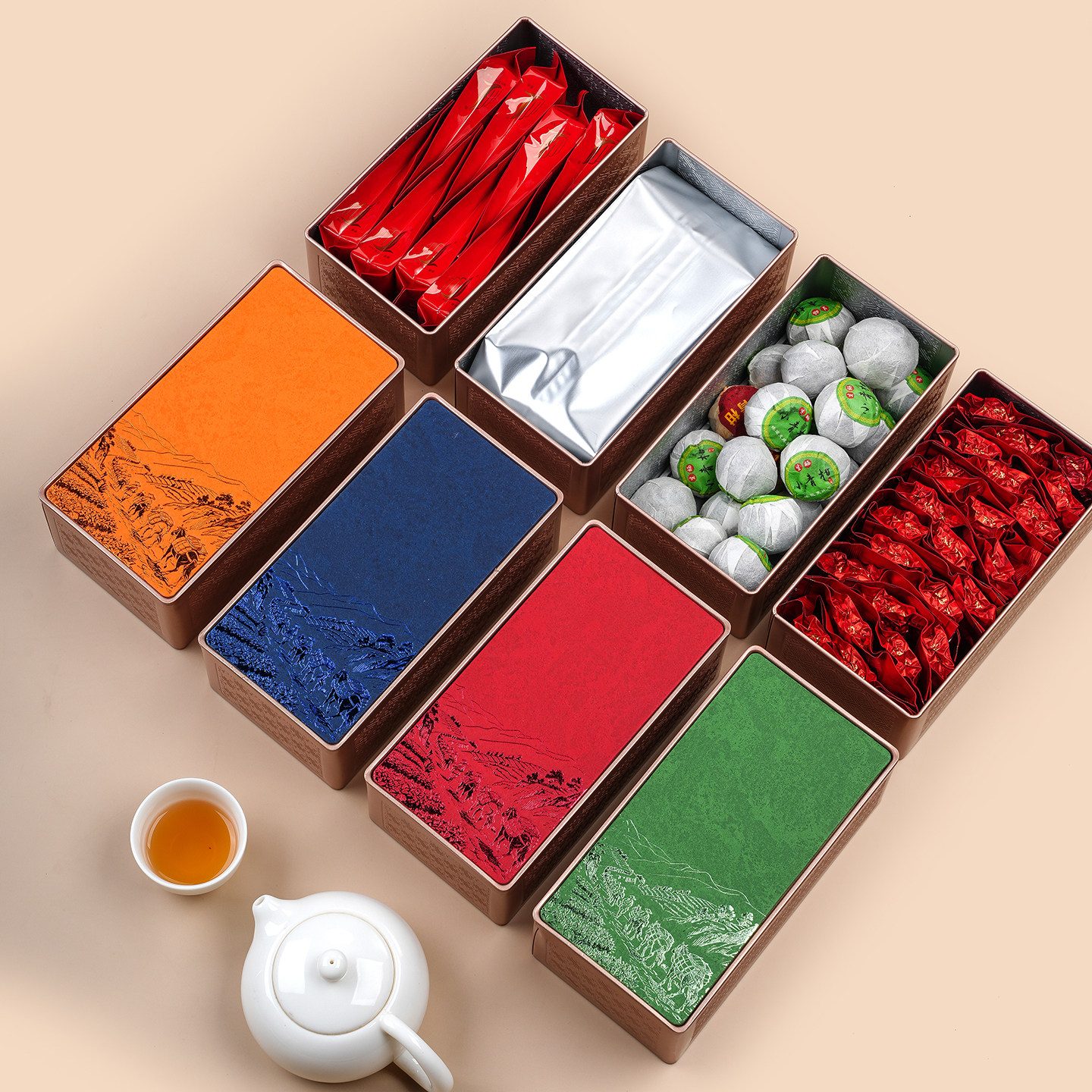 新款复古方形茶叶铁罐密封罐图片