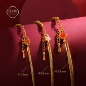 ROGO 月光周家大福黄金色龙虾扣细手绳diy转运珠不锈钢丝扭制手链