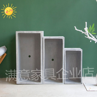 户外长方形水泥花盆大号长条 室内镁泥花箱 花槽种植箱绿植盆景