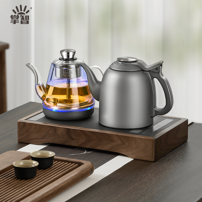 全自动底部上水电热烧水壶泡茶专用茶台一体茶桌嵌入式抽水煮茶器